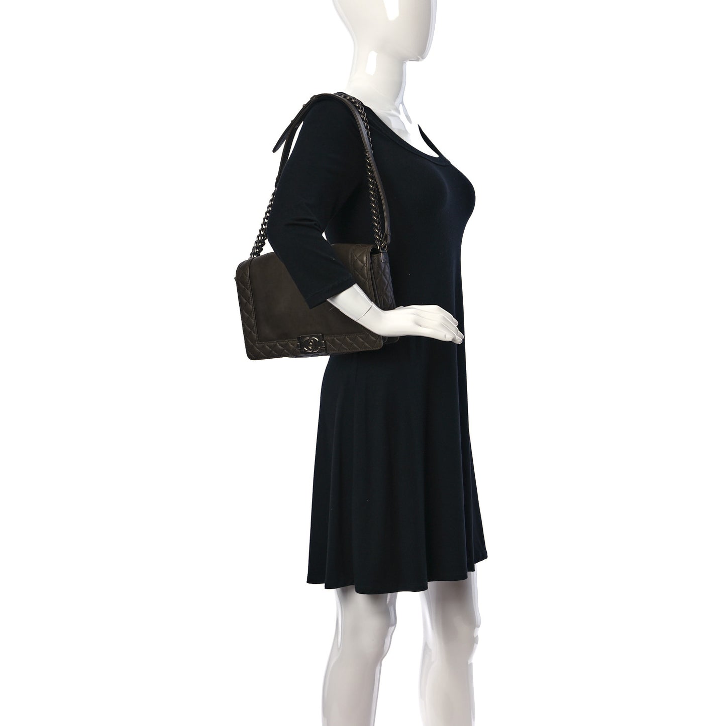Calfskin New Medium Boy Reverso Flap Black