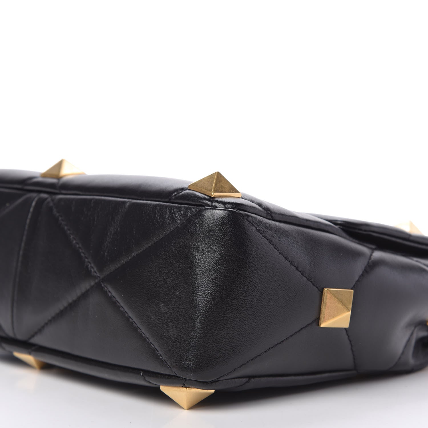 Valentino Garavani Nappa Large Roman Stud Shoulder Bag Black 7 of 9
