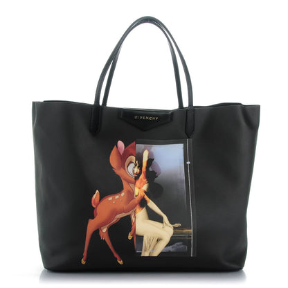 Givenchy Textured Coated Canvas Bambi Print Large Antigona Tote Black 1 of 7