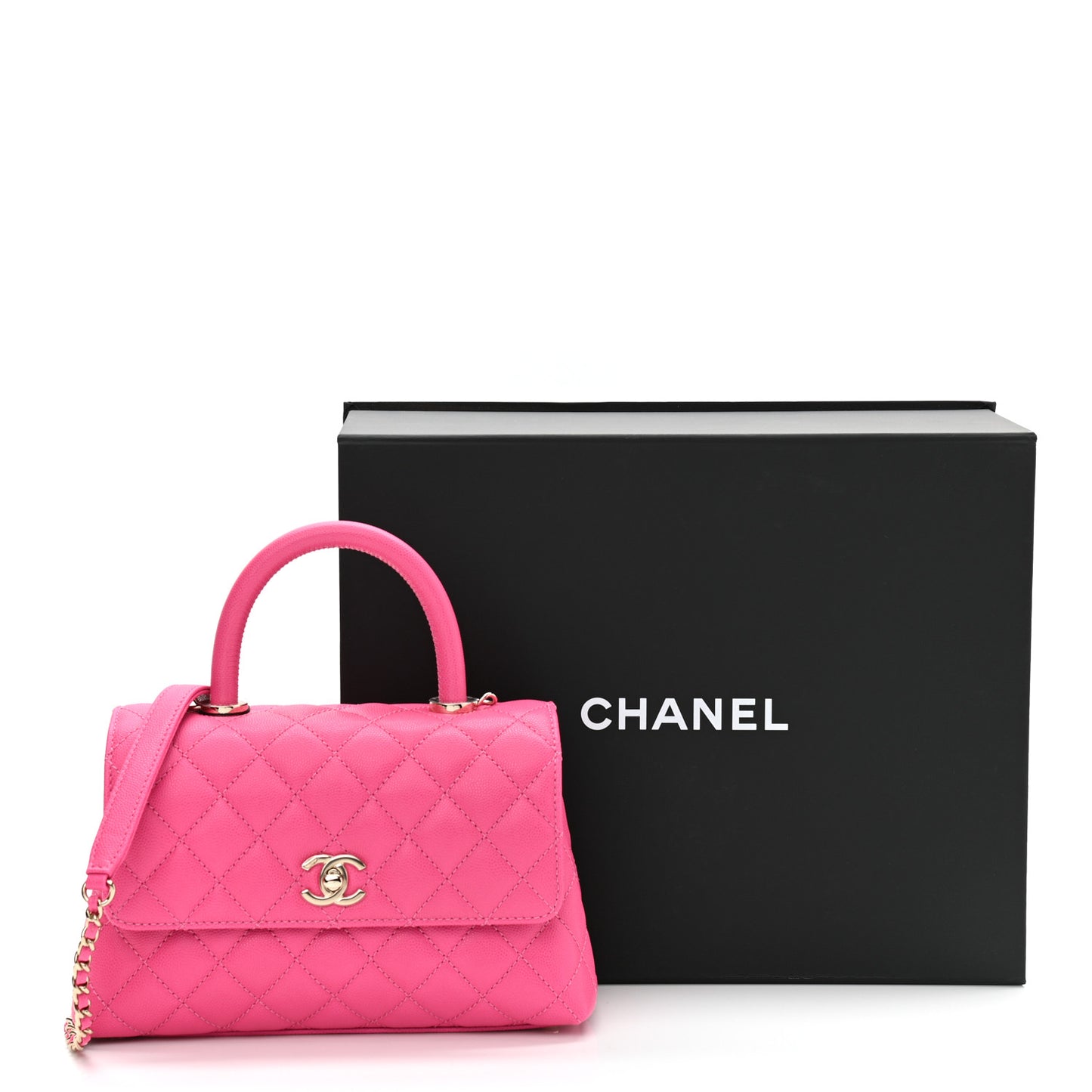 Caviar Quilted Mini Coco Handle Flap Rose