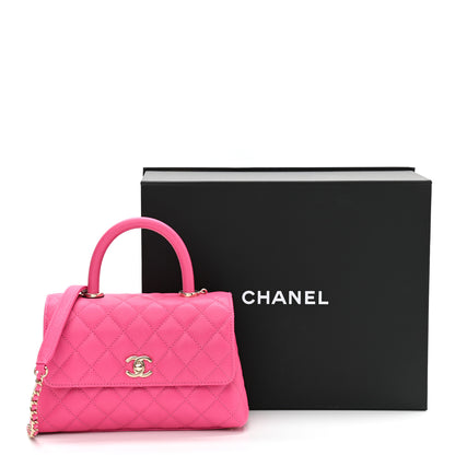 Chanel Caviar Quilted Mini Coco Handle Flap Rose 8 of 11