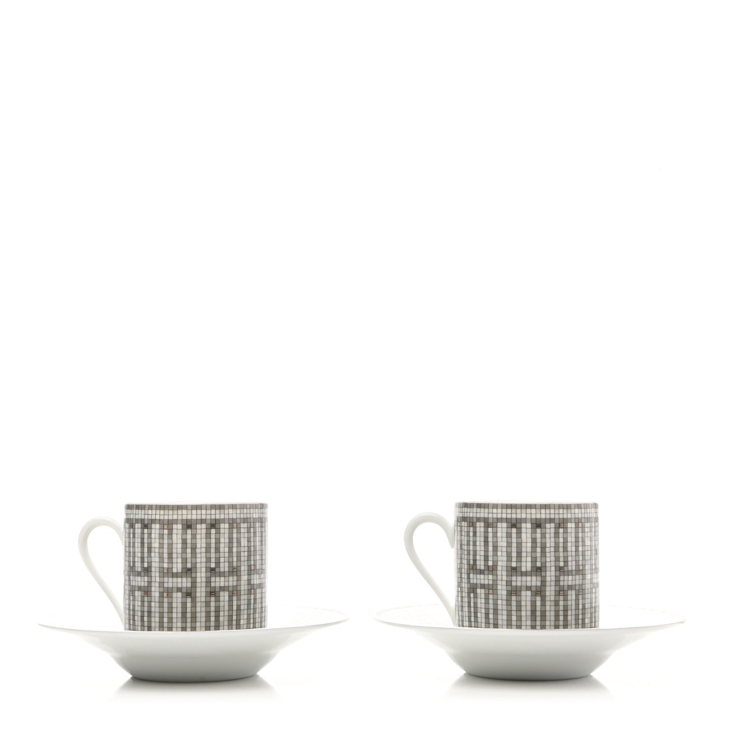 Porcelain Mosaique au 24 Coffee Cup and Saucer Set of 2