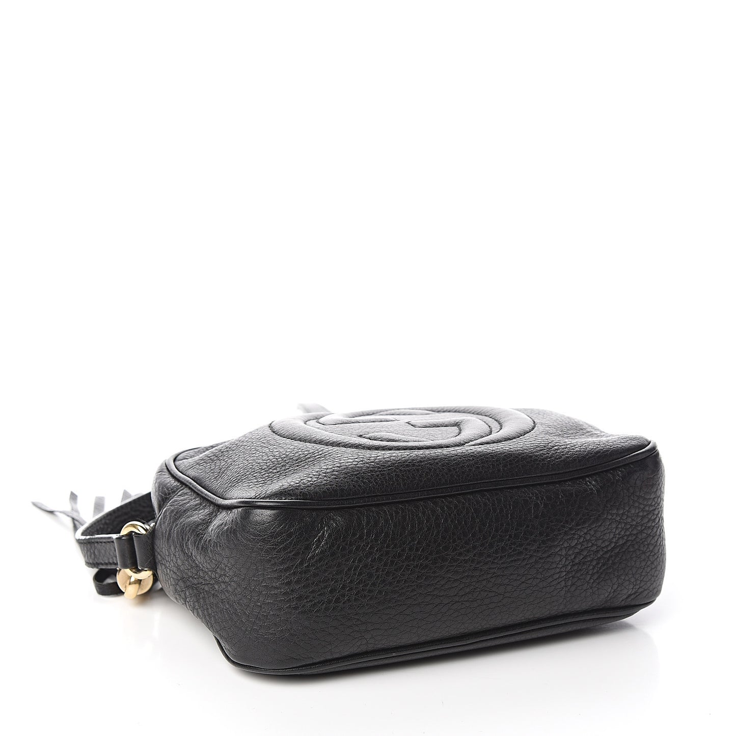 Pebbled Calfskin Small Soho Disco Bag Black