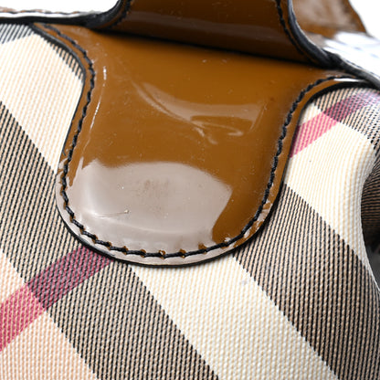 Burberry Patent Nova Check Satchel Brown 8 of 8
