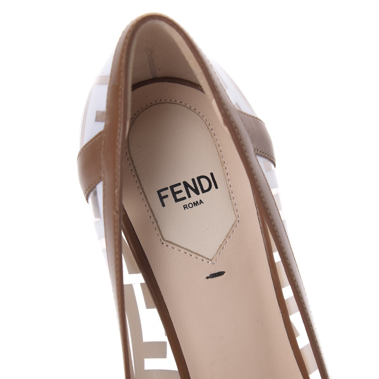 PVC Calfskin FF Colibri High-Heel Pumps 37.5 White Cuoio