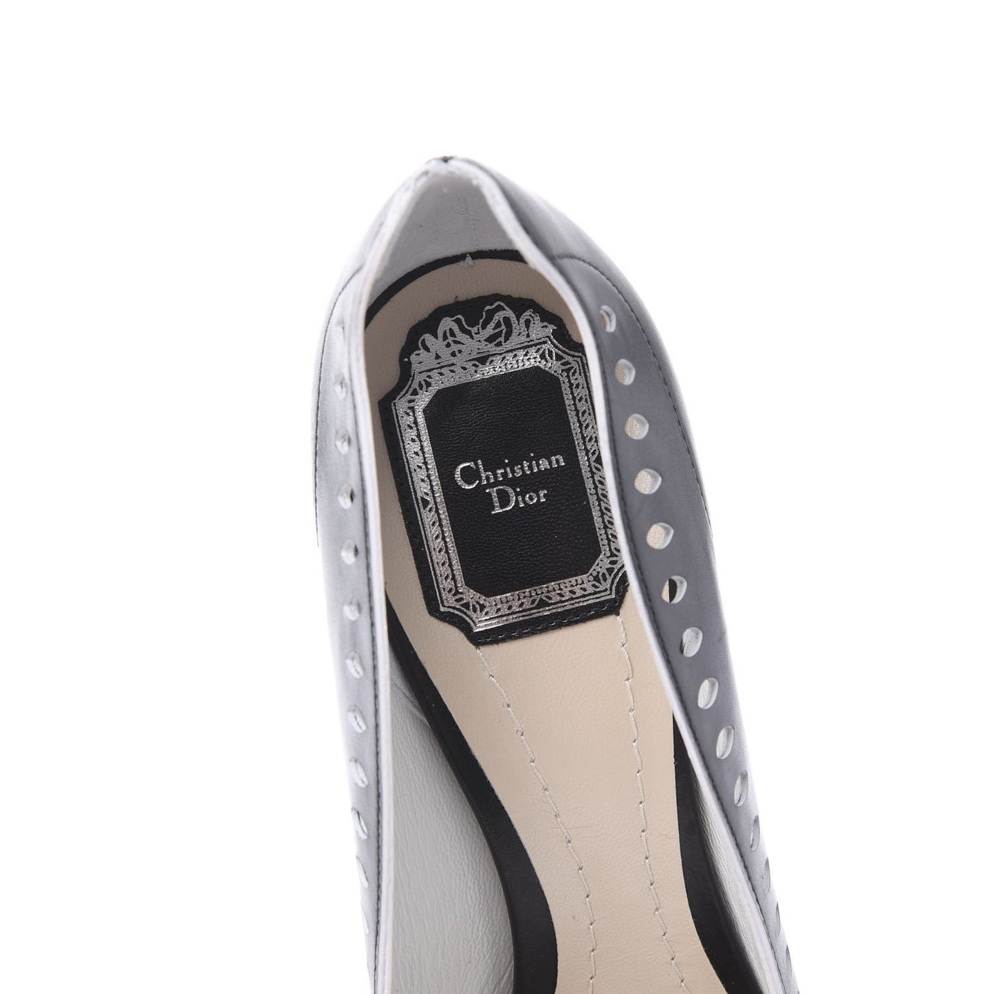 Perforated Calfskin Verso Pumps 39.5 Black