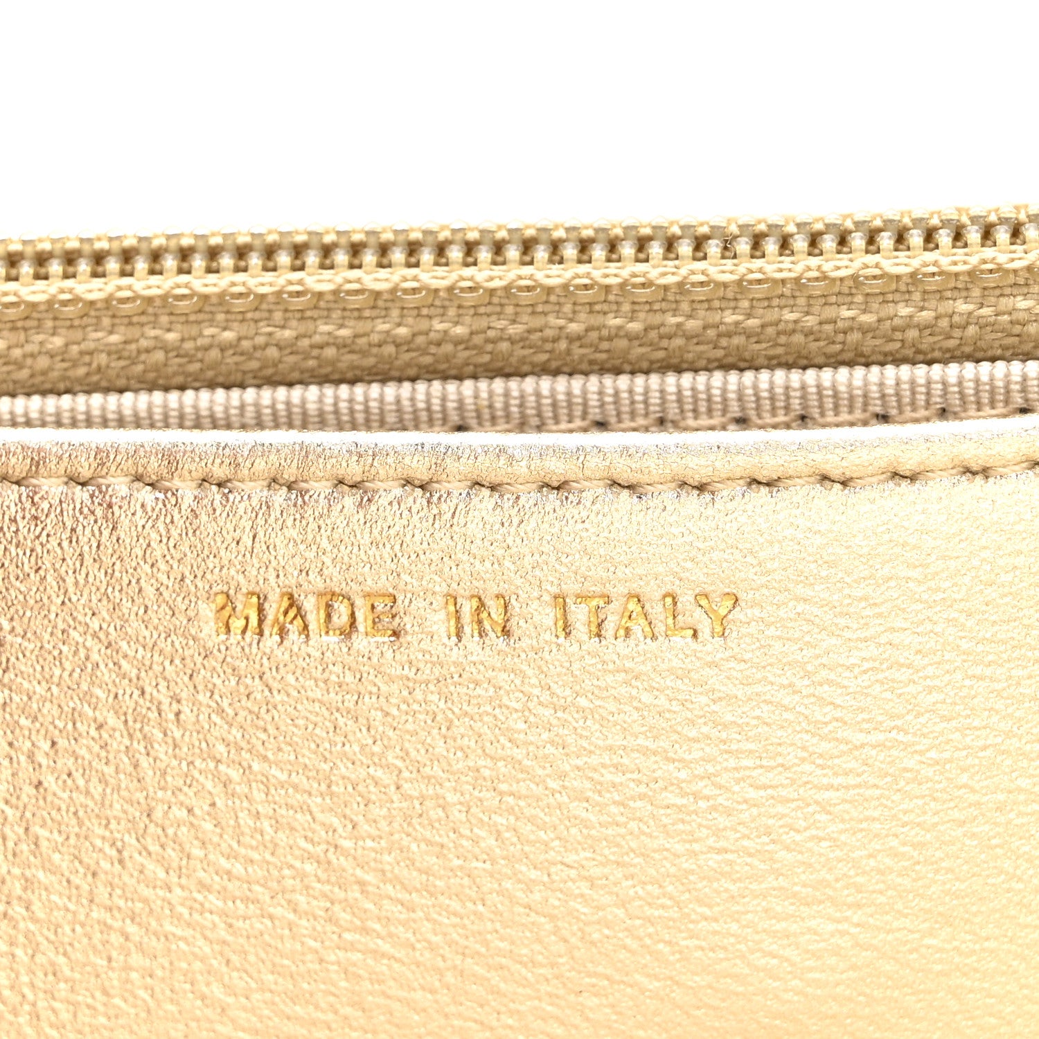 Chanel Metallic Lambskin Quilted Wallet On Chain WOC Gold 7 of 11