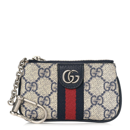 Gucci GG Supreme Monogram Web Ophidia Key Case Beige Blue 1 of 8