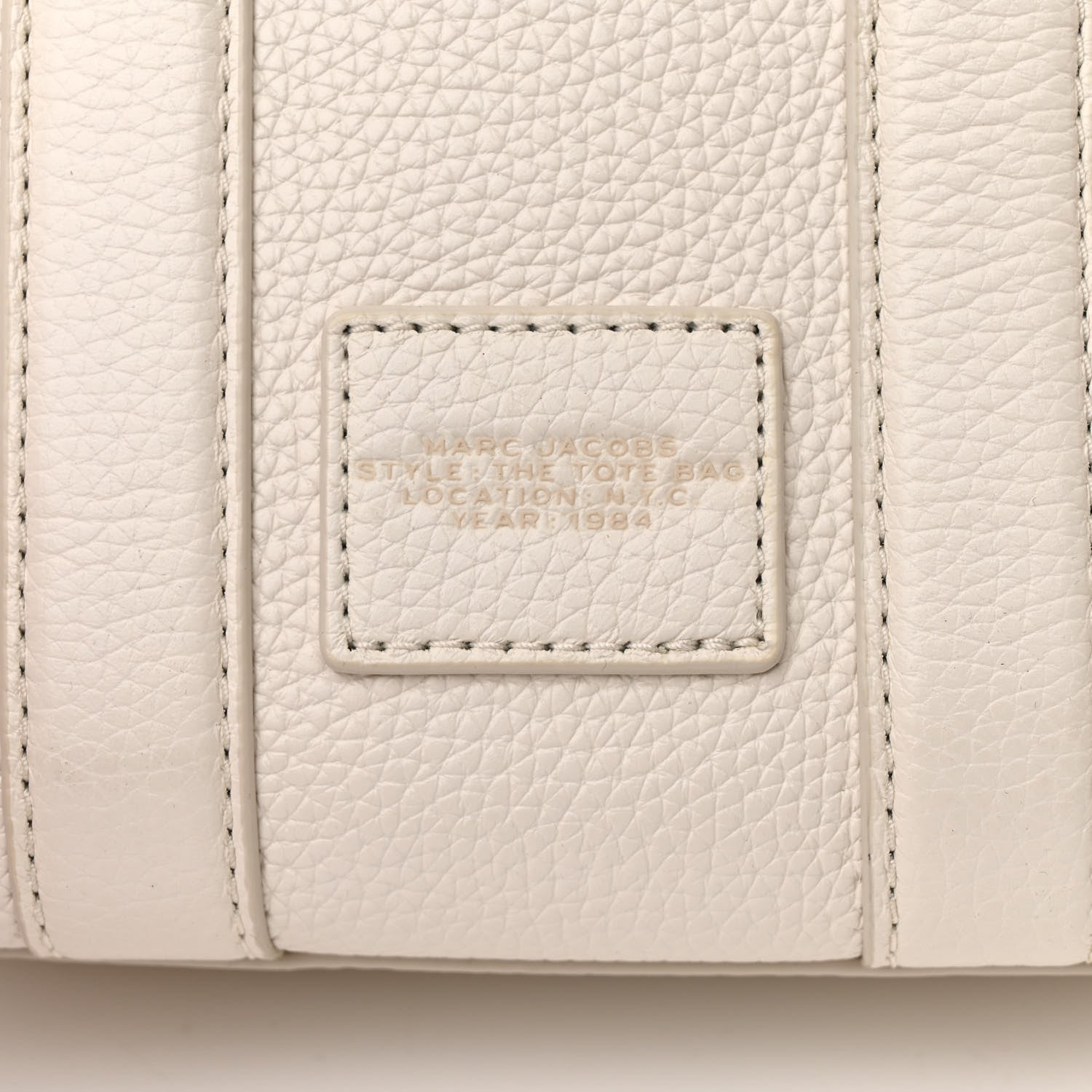 Marc Jacobs Grained Calfskin Mini The Tote Bag Cotton Silver 14 of 21