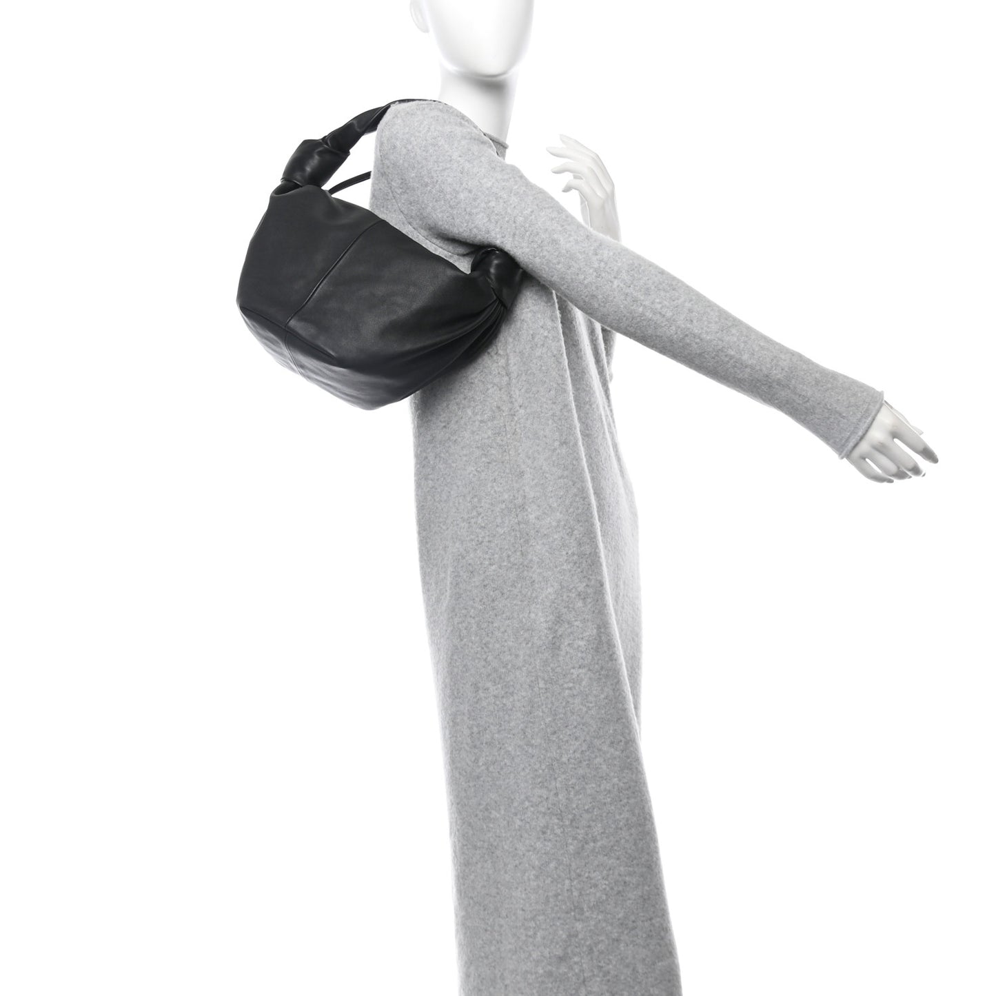 Calfskin Teen Double Knot Hobo Black