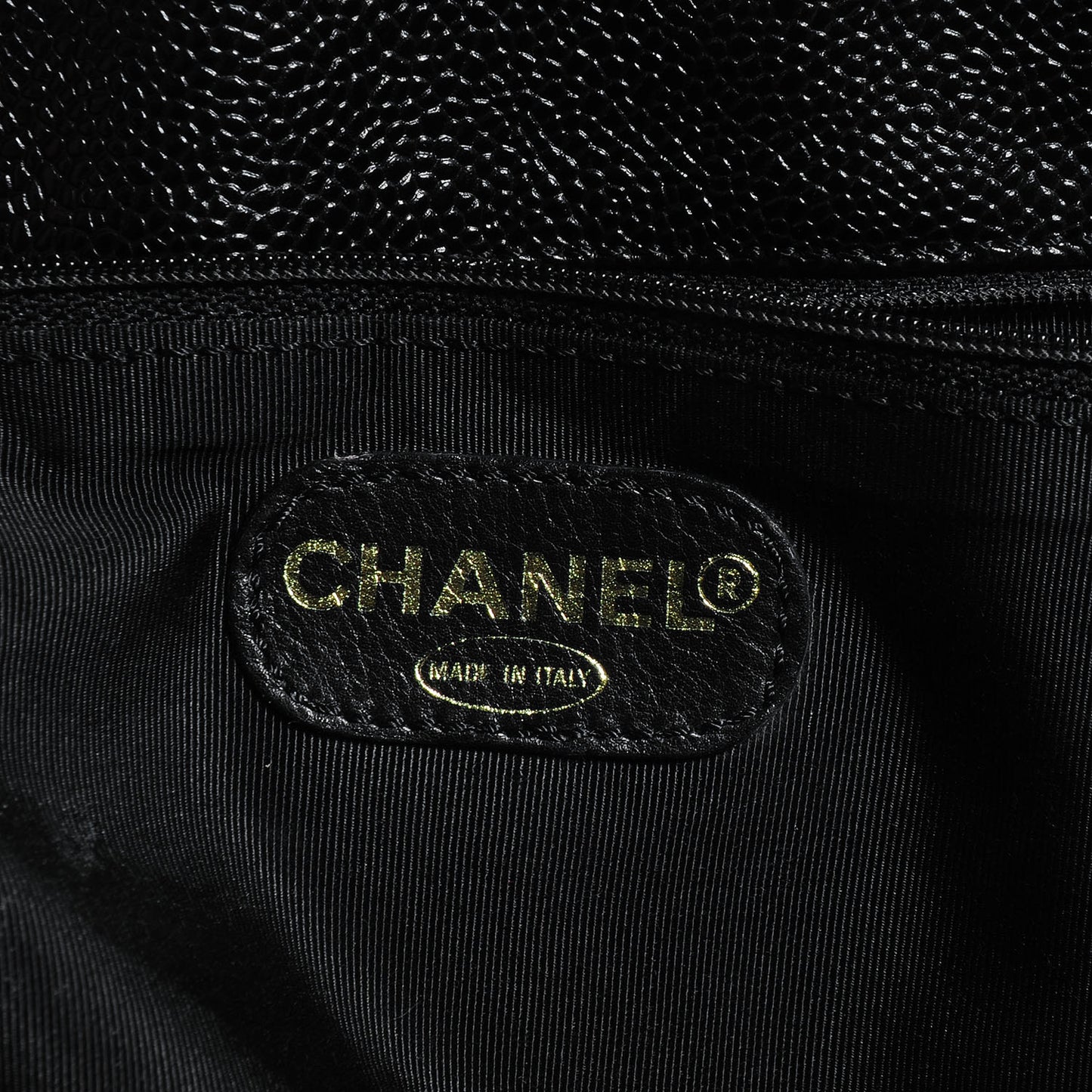Caviar Large CC Shoulder Bag Black