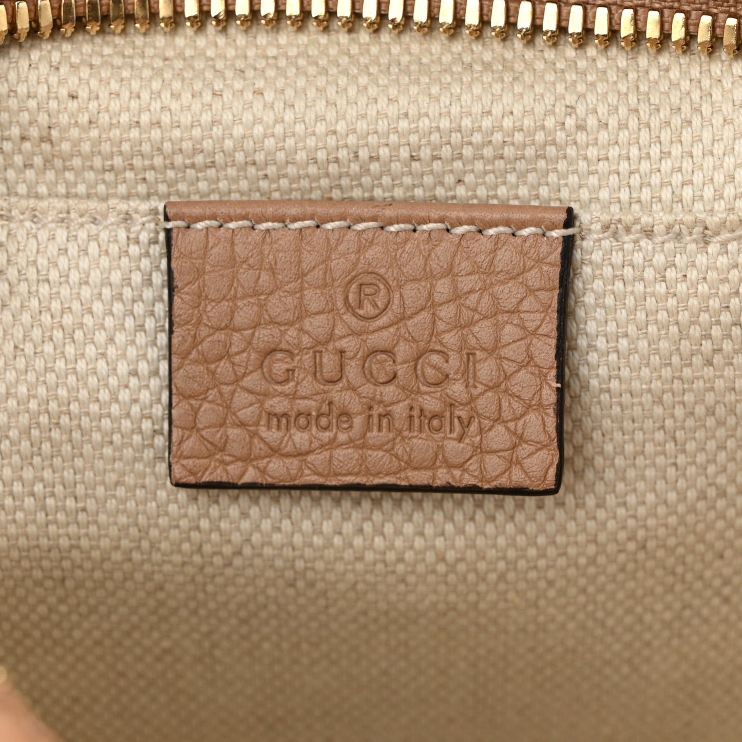 Pebbled Calfskin Small Soho Disco Bag Camelia