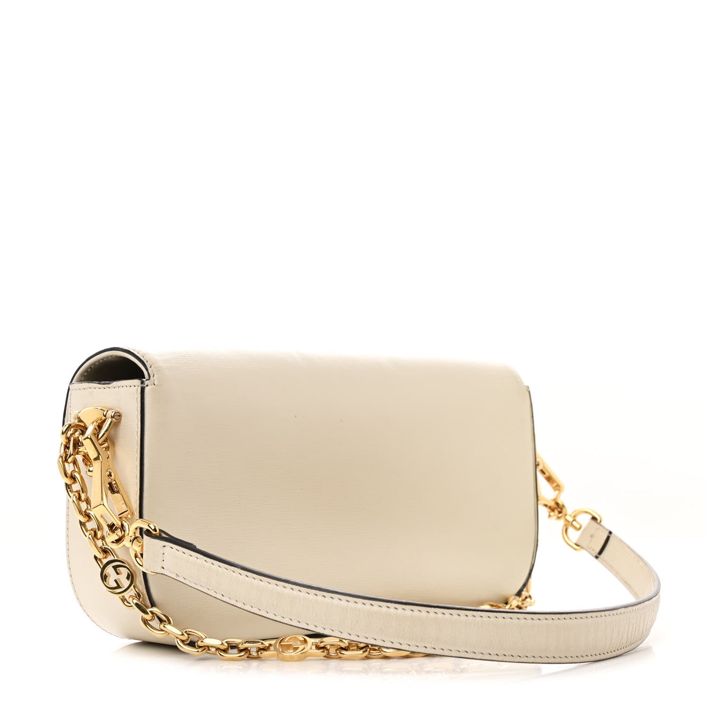 Azalea Calfskin Small Horsebit 1955 Chain Shoulder Bag Mystic White