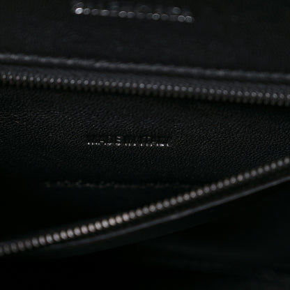 Balenciaga Shiny Calfskin Monochrome Crocodile Embossed Small Hourglass Top Handle Bag Black 7 of 12