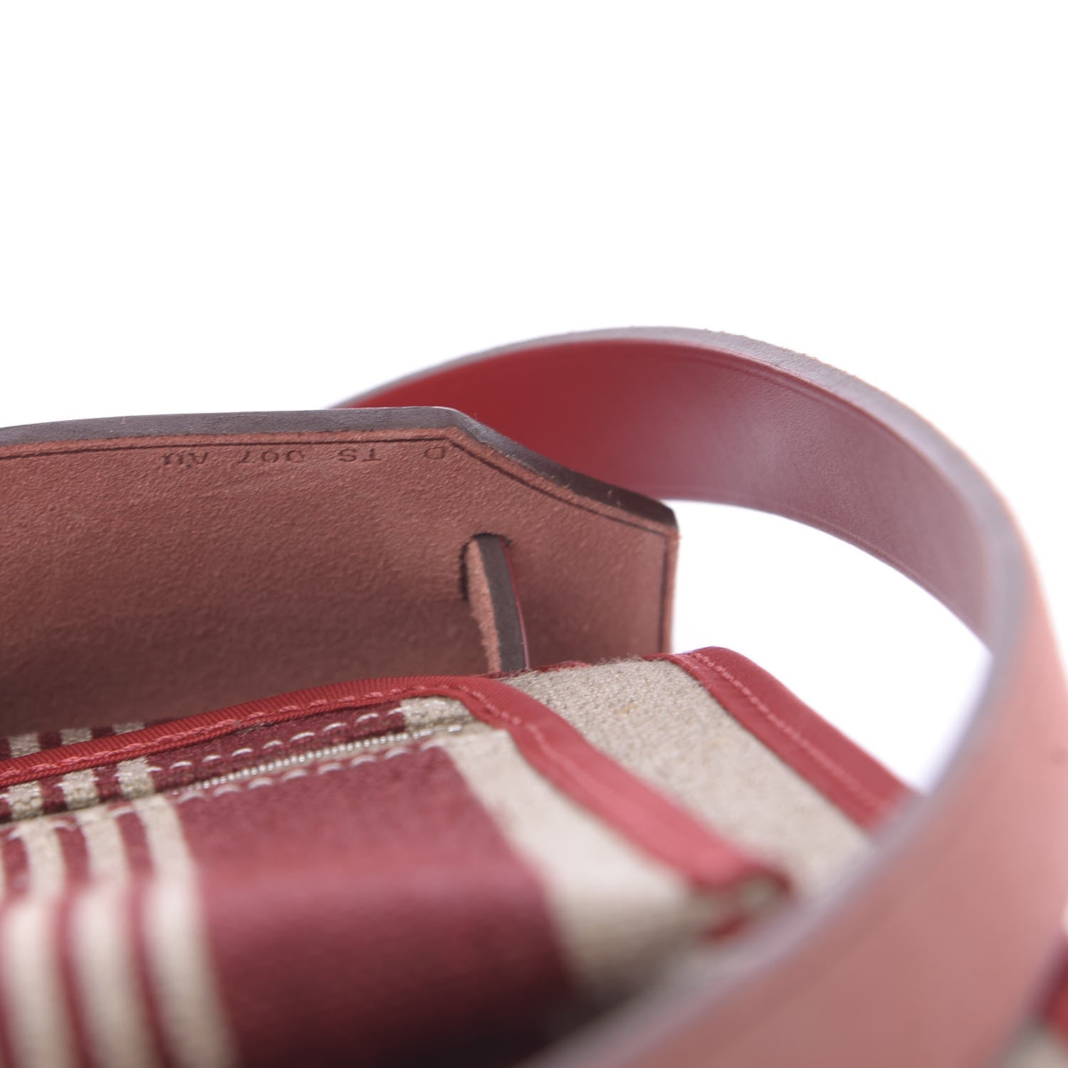 Hermes Vache Hunter Toile H Vibration Herbag Zip 31 PM Bordeaux Ficelle Rouge Piment 8 of 12