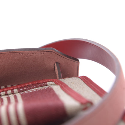 Hermes Vache Hunter Toile H Vibration Herbag Zip 31 PM Bordeaux Ficelle Rouge Piment 8 of 12