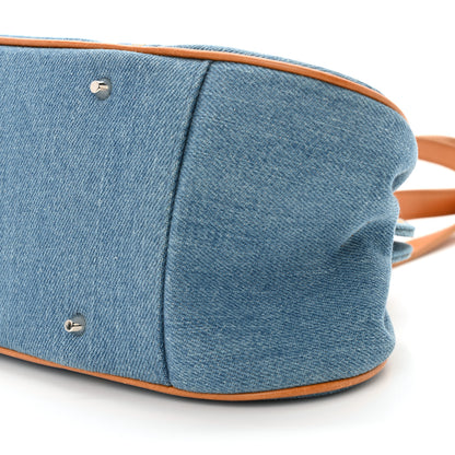 Christian Dior Denim Embroidered Satchel Blue 10 of 11