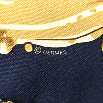 Hermes Silk Peinture Fraiche Scarf 45 Bleu Black Bronze 4 of 5