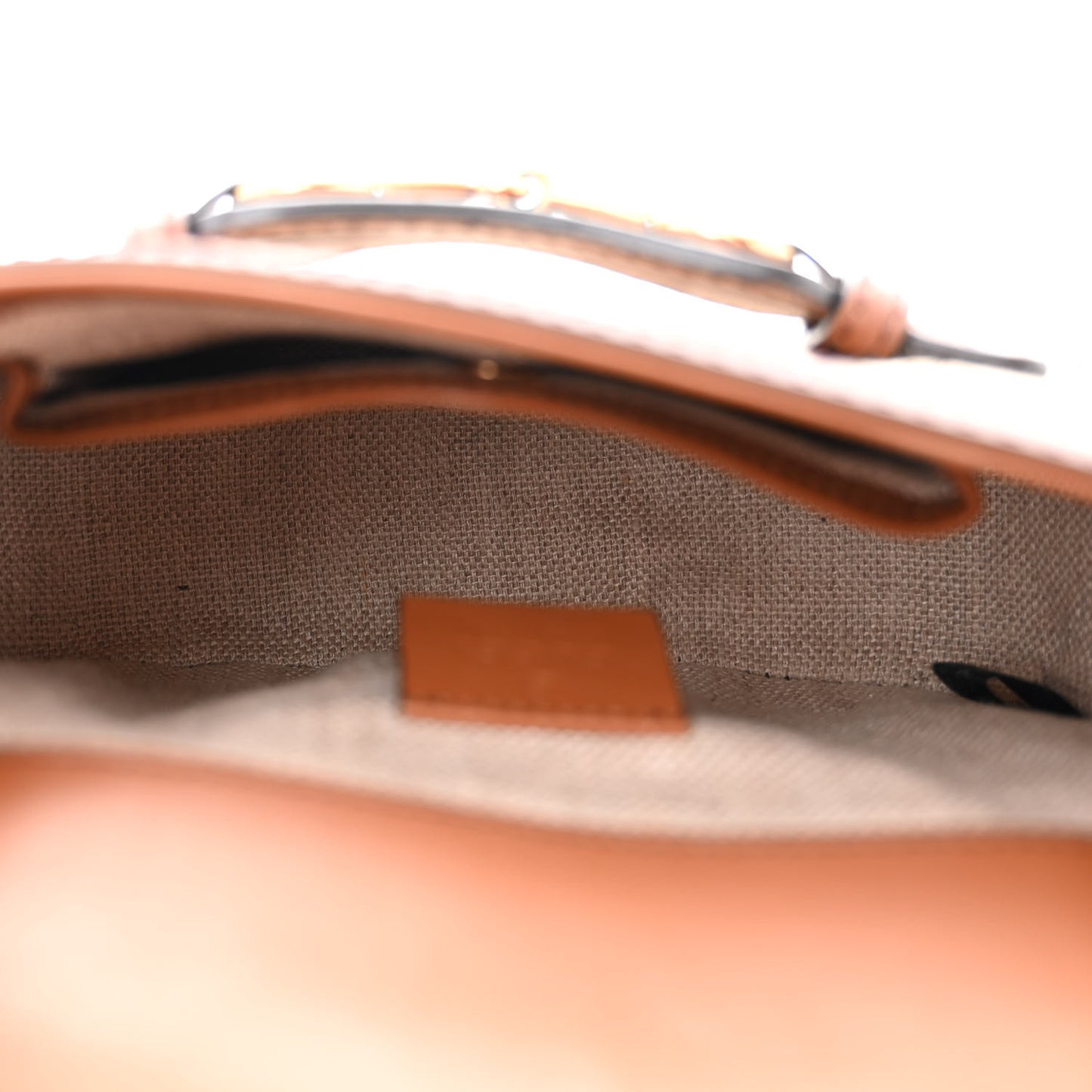 Monogram Small Lady Web Shoulder Bag Beige Cuir