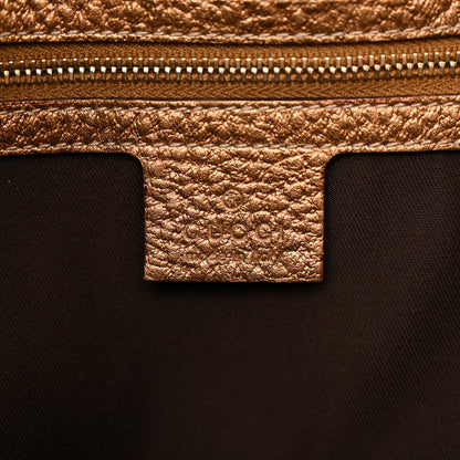Gucci Metallic Calfskin Medium Hasler Tote Bronze 6 of 19