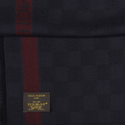 Louis Vuitton Wool Damier Messager Scarf Black Grey 4 of 4
