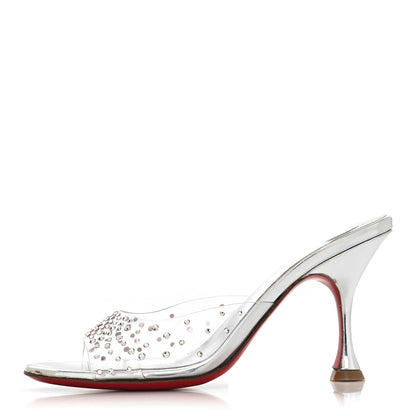 Christian Louboutin PVC Crystal Degramule Strass 85 Mules 37 Silver 1 of 7