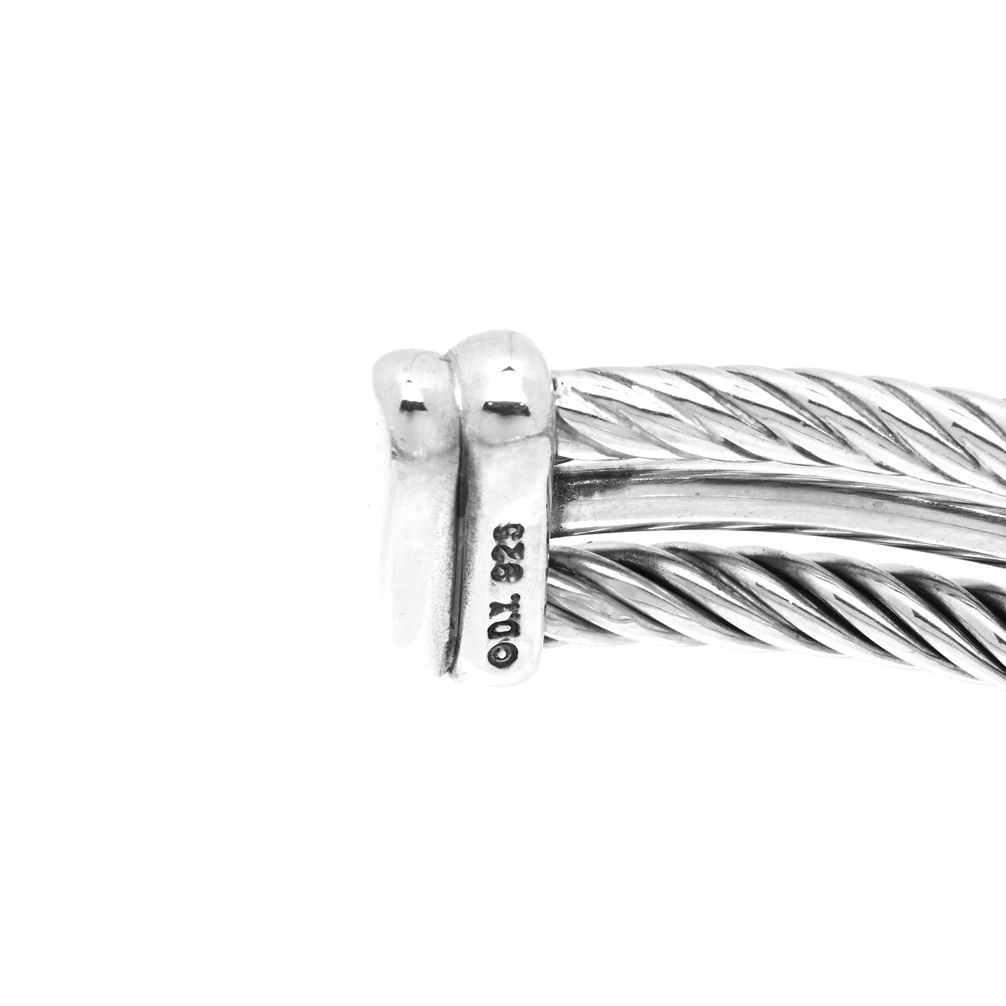 Sterling Silver Diamond 7mm Crossover X Bracelet