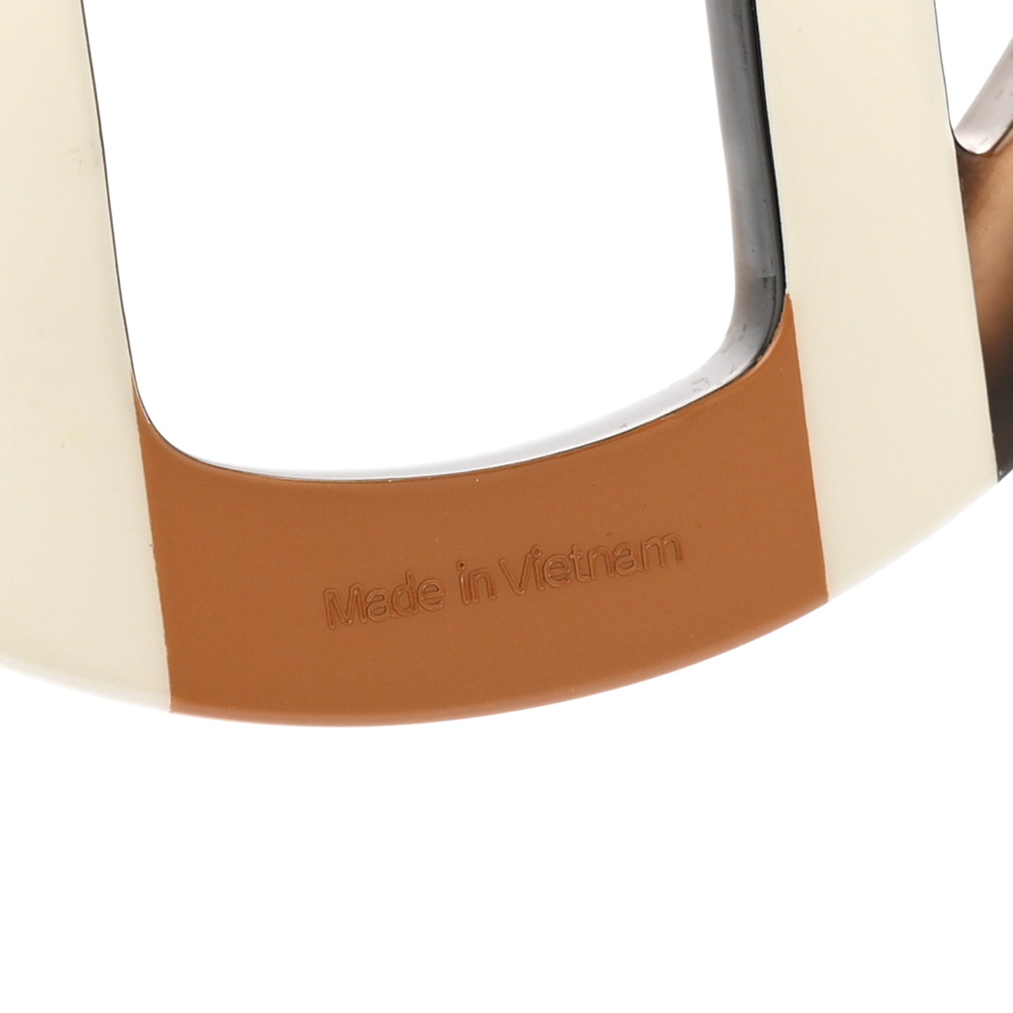 Buffalo Horn Lacquer H Equipe Pendant Necklace Sable