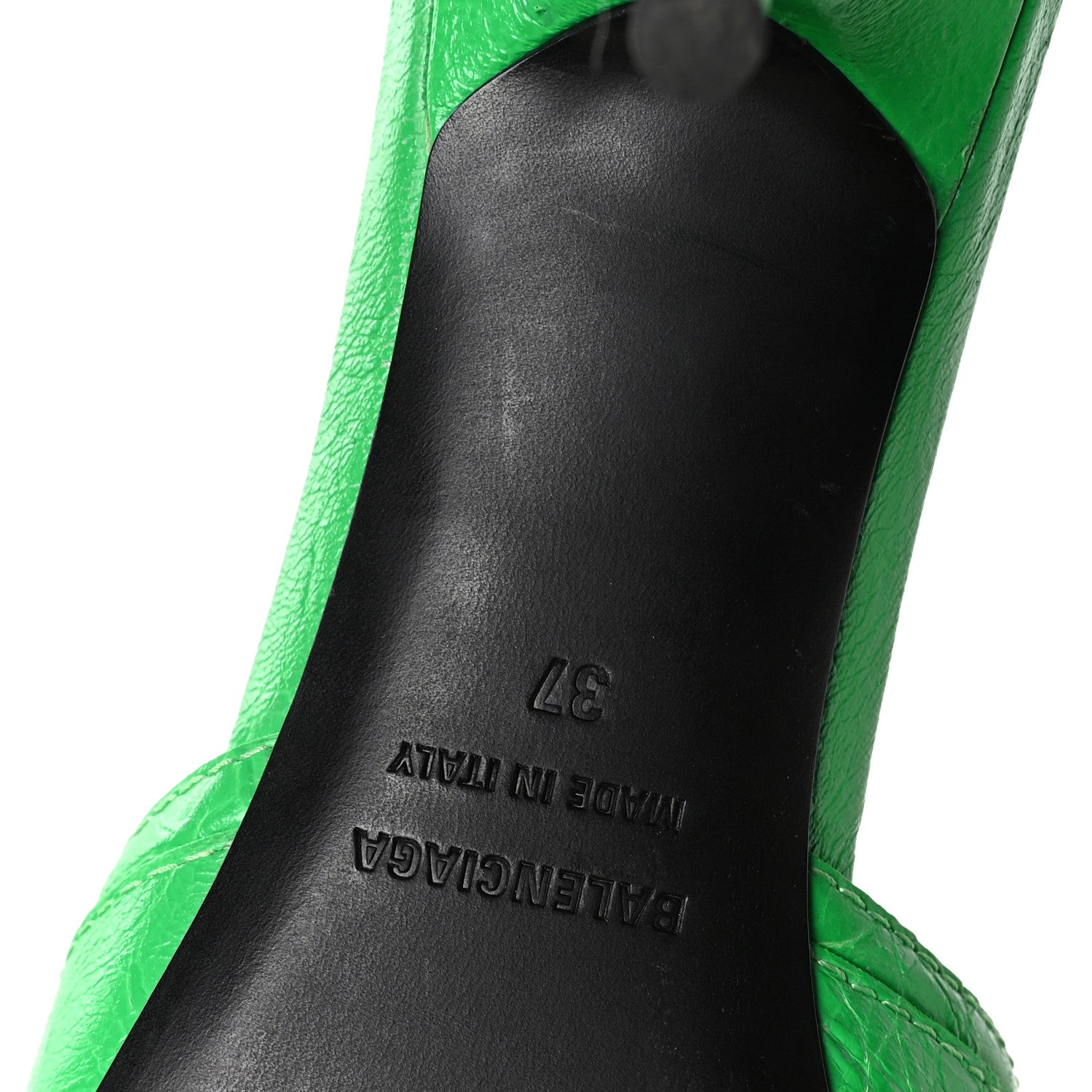Balenciaga Agneau Arena Cagole 50mm Slide Sandals 37 Vivid Green 7 of 9