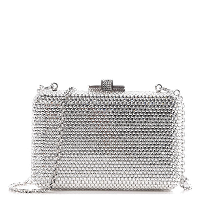 Judith Leiber Crystal Minaudiere Clutch Silver 1 of 9