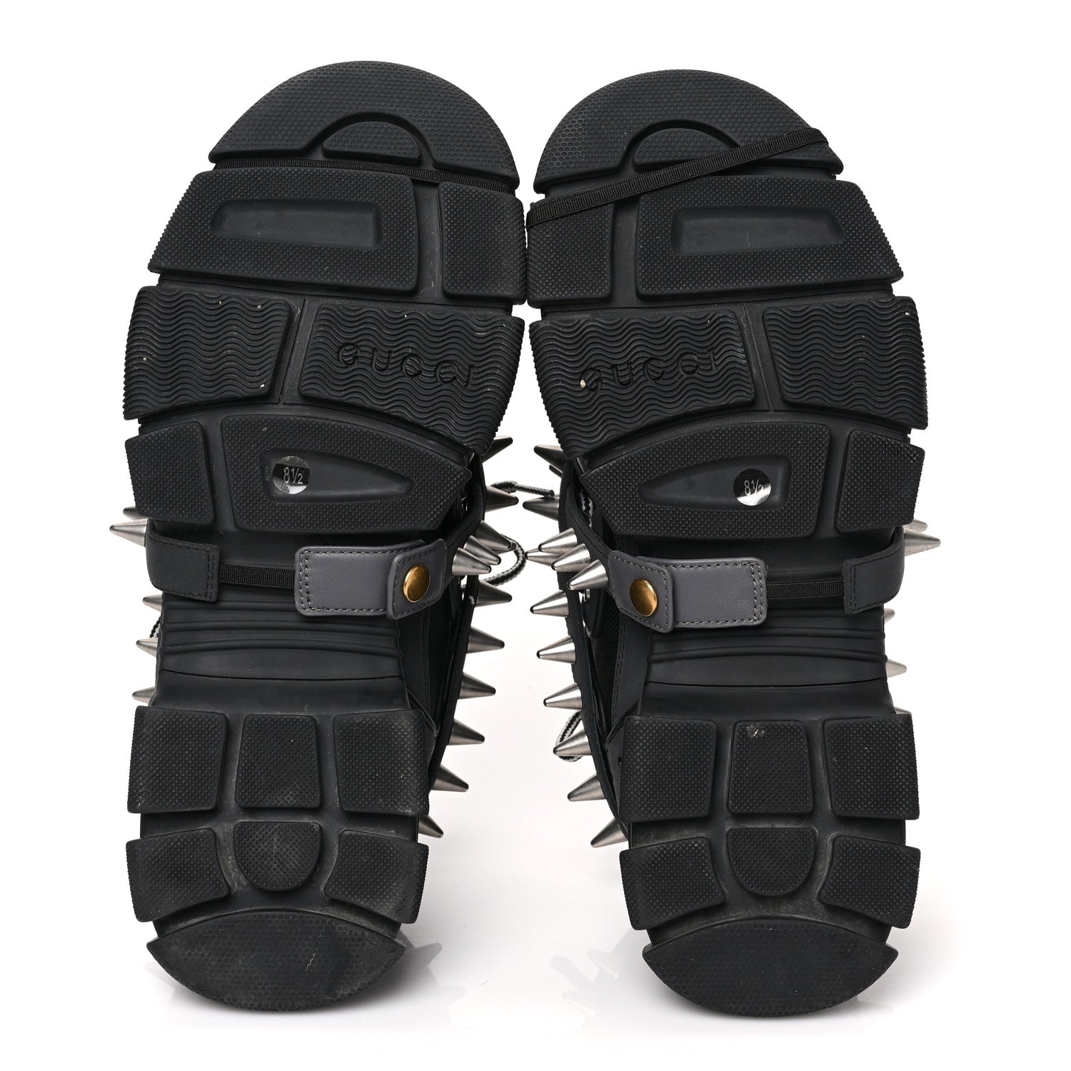 Gucci X SEGA Reflective Fabric Technical Canvas Removable Studs Mens Flashtrek Sneakers 8.5 Black 5 of 7