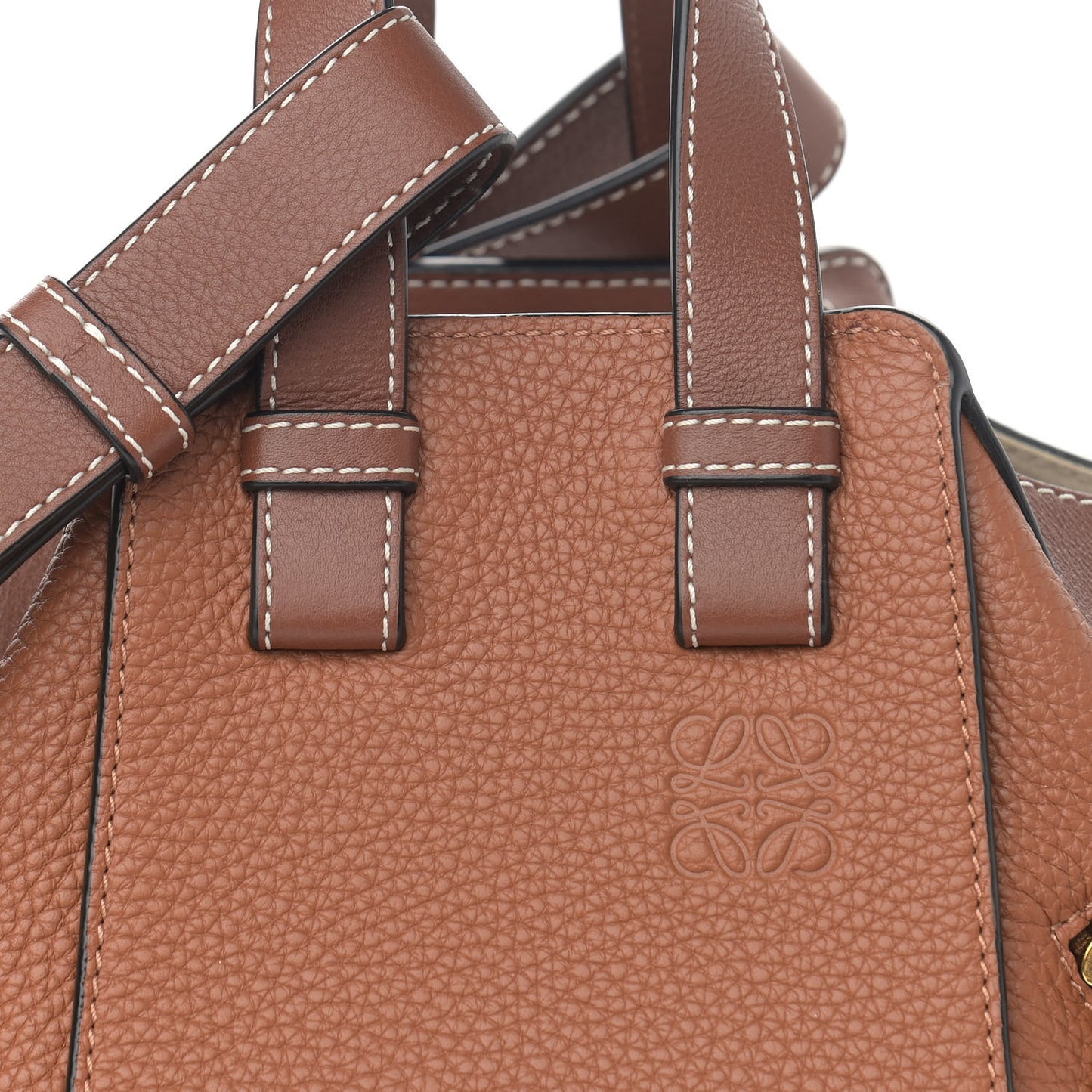 Grained Calfskin Small Hammock Shoulder Bag Tan
