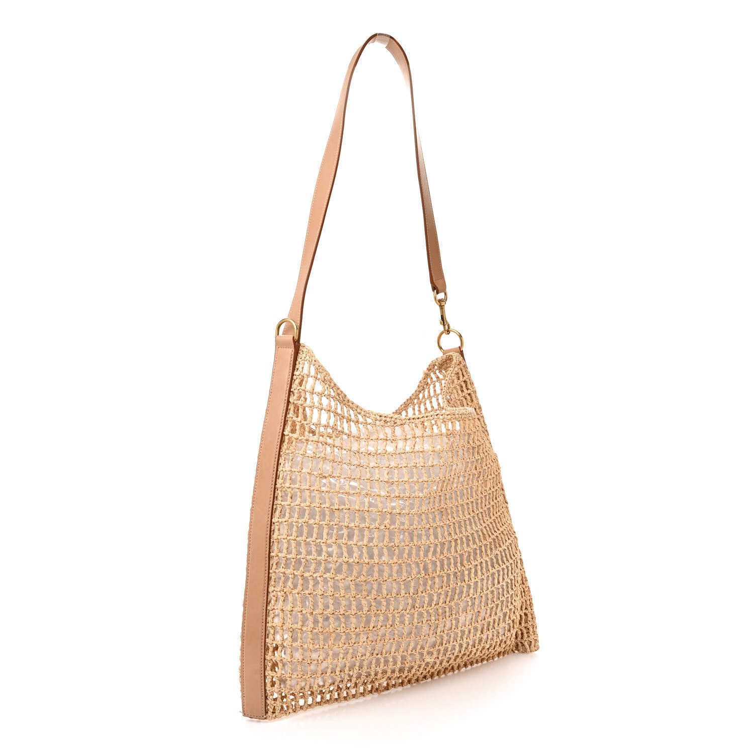 Saint Laurent Raffia Calfskin Oxalis Shoulder Bag Naturale 3 of 13