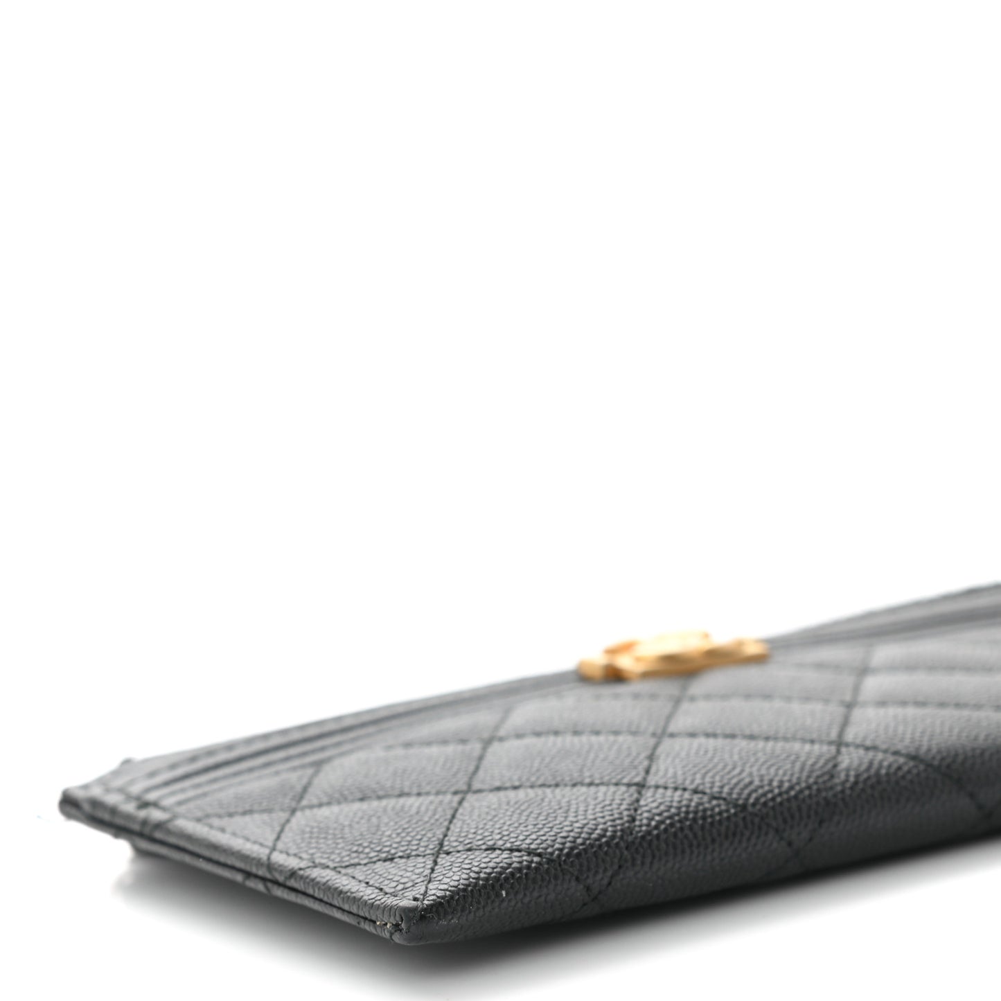 Caviar Quilted Classic Zip Boy Pouch Black