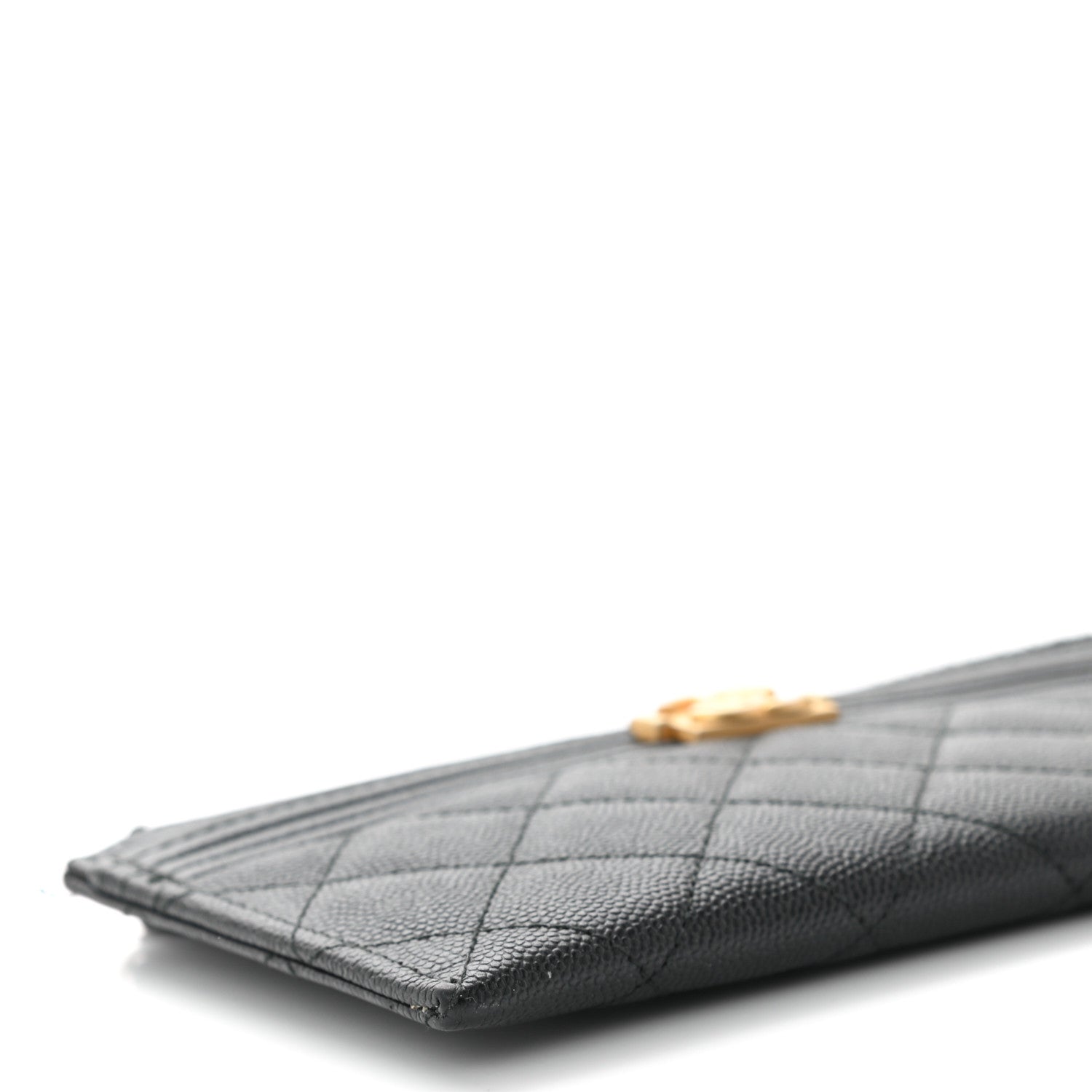 Chanel Caviar Quilted Classic Zip Boy Pouch Black 8 of 13