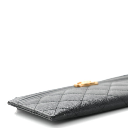 Chanel Caviar Quilted Classic Zip Boy Pouch Black 9 of 14