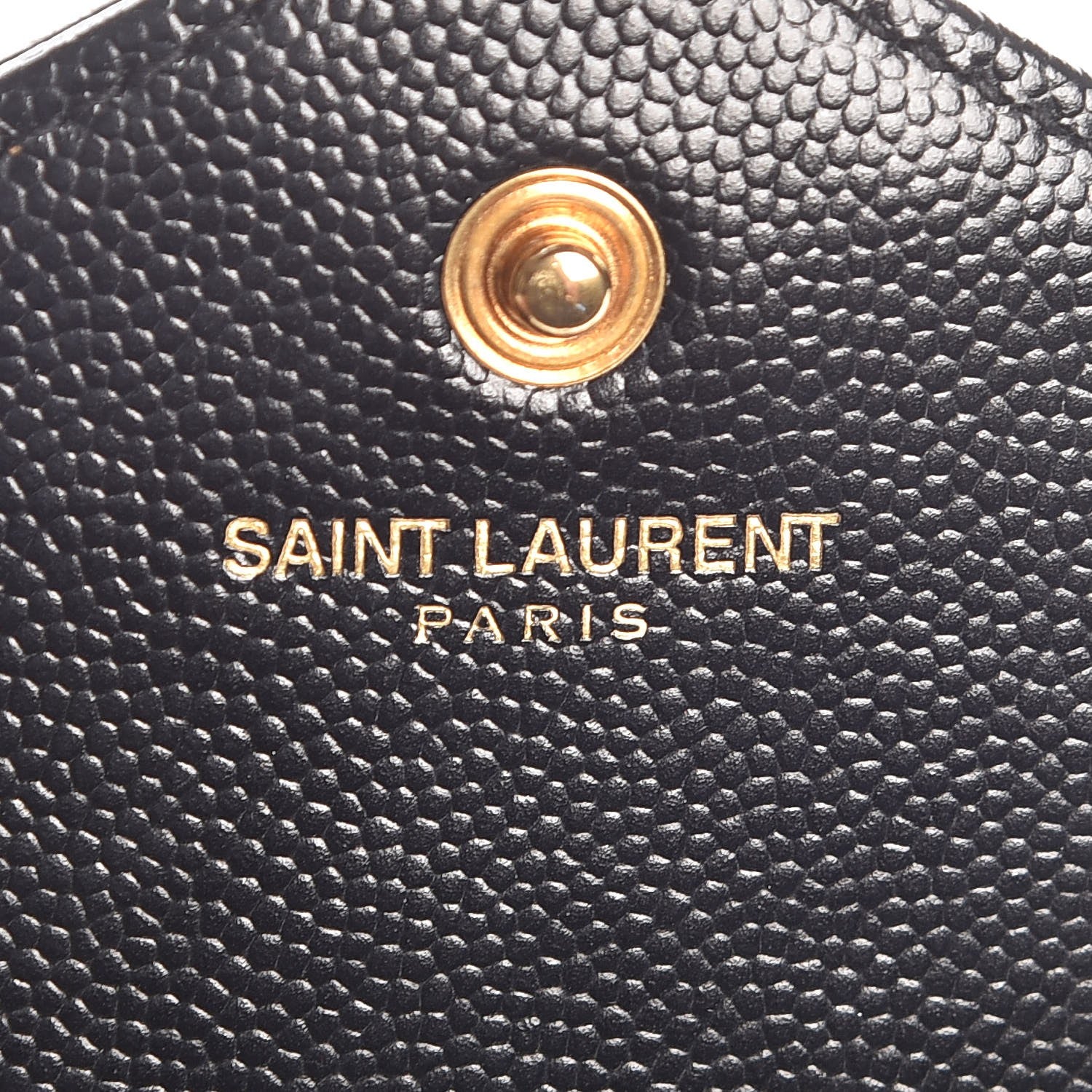 Saint Laurent Grain De Poudre Matelasse Chevron Medium Monogram Chain Wallet Black 6 of 7