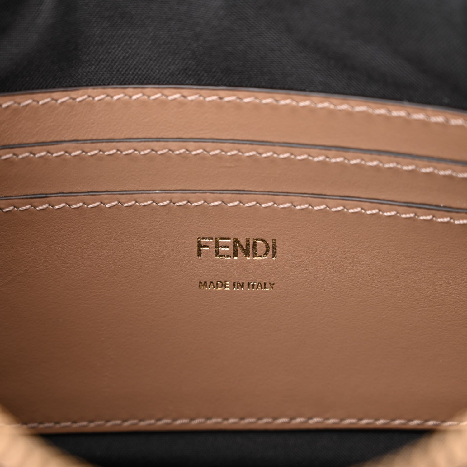 Fendi Fabric Jacquard Vitello Grace FF 1974 Baguette Pouch Tobacco Moro Sand 6 of 10