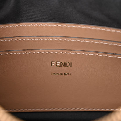 Fendi Fabric Jacquard Vitello Grace FF 1974 Baguette Pouch Tobacco Moro Sand 6 of 10