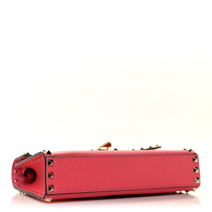 Valentino Garavani Pebbled Calfskin Medium Rockstud Flip Lock Crossbody Bag Pink 3 of 7