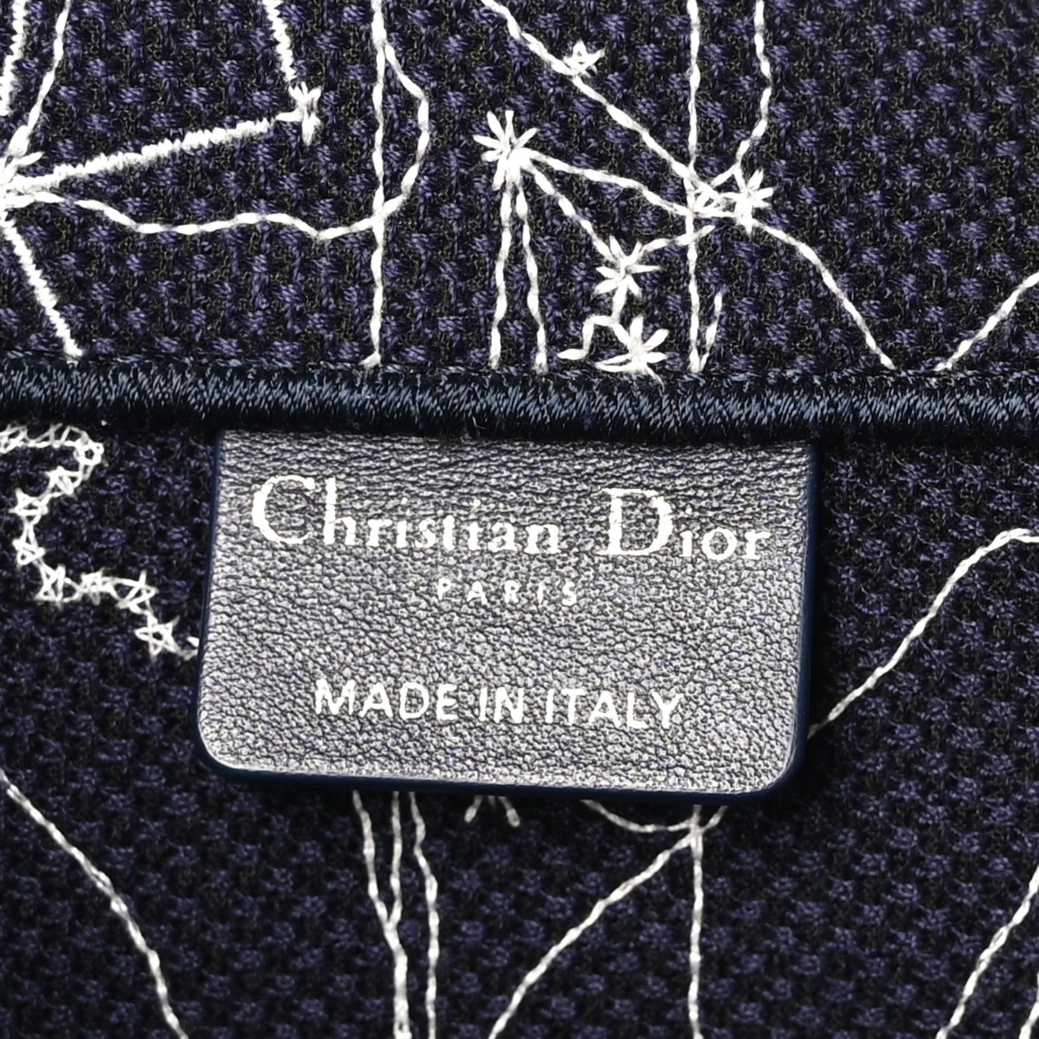 Christian Dior Canvas Embroidered Medium Zodiac Book Tote Blue Multicolor 6 of 10