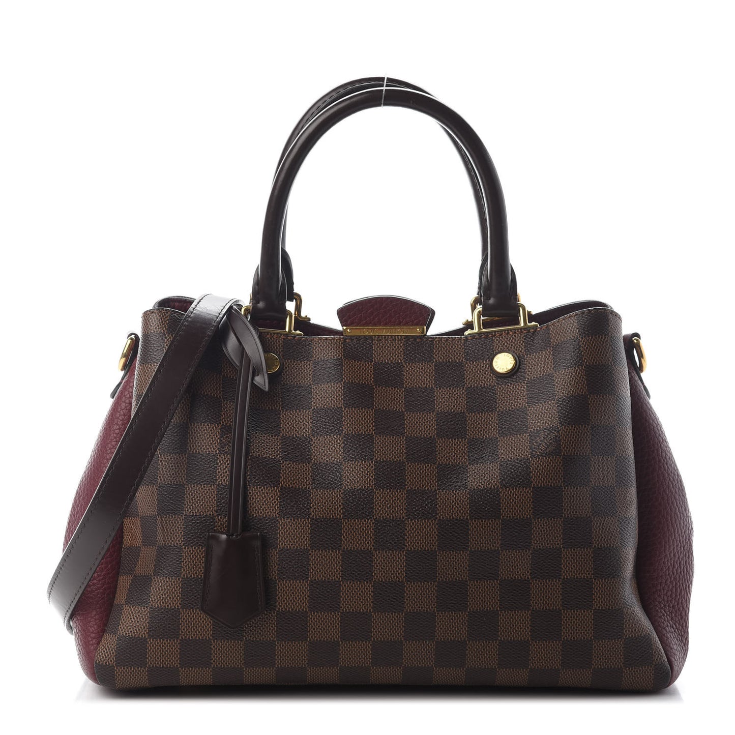 Damier Ebene Cuir Taurillon Brittany Bordeaux