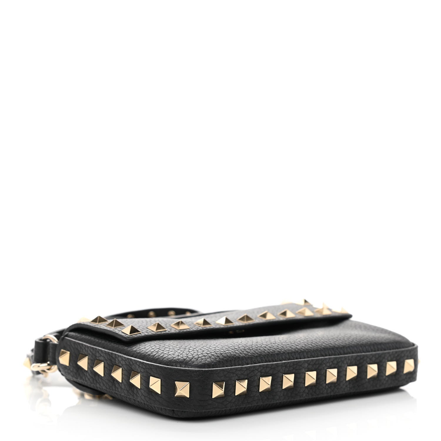 Valentino Garavani Grainy Calfskin Rockstud Crossbody Pouch Black 4 of 8