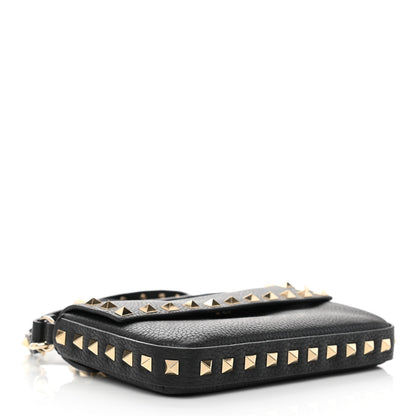 Valentino Garavani Grainy Calfskin Rockstud Crossbody Pouch Black 4 of 8