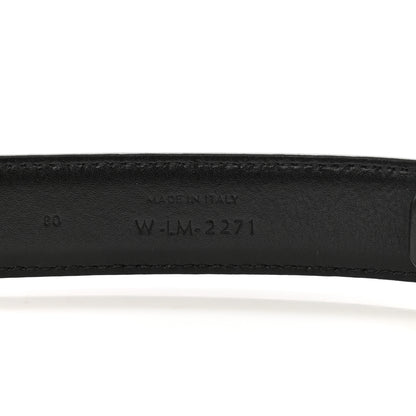 Celine Box Calfskin Medium 25mm Triomphe Belt 80 32 Black 6 of 8