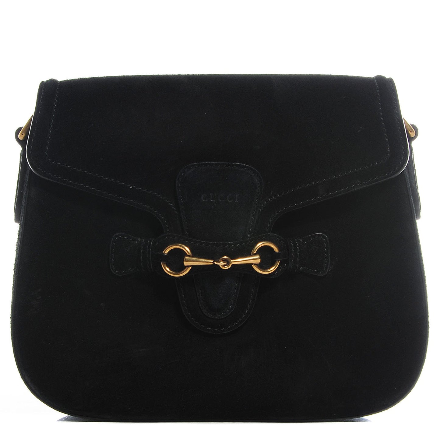 Suede Lady Web Shoulder Bag Black