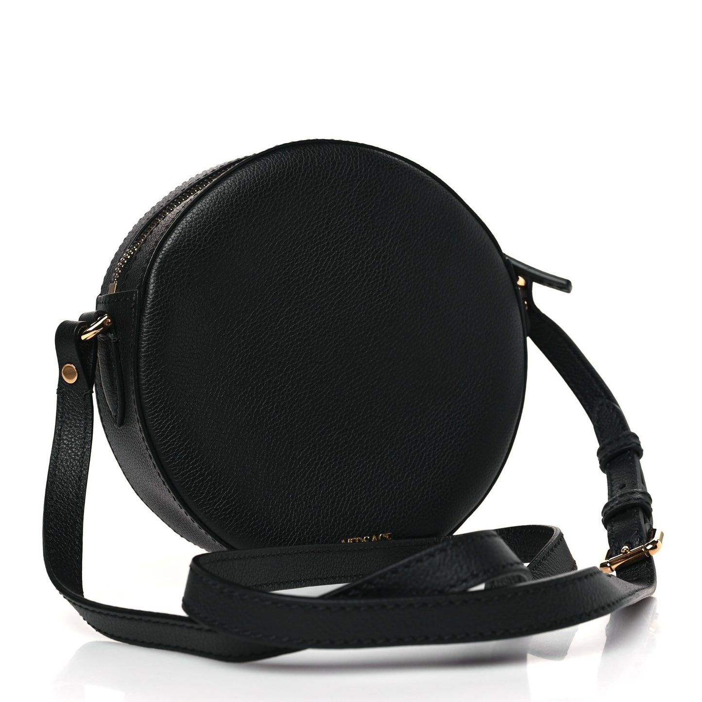 Calfskin La Medusa Round Camera Bag Black
