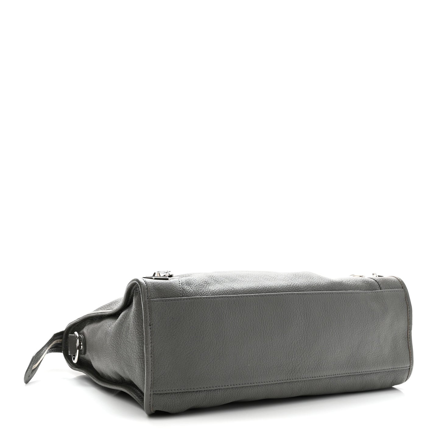 Chevre Silver Metallic Edge Hardware City Gris Acier