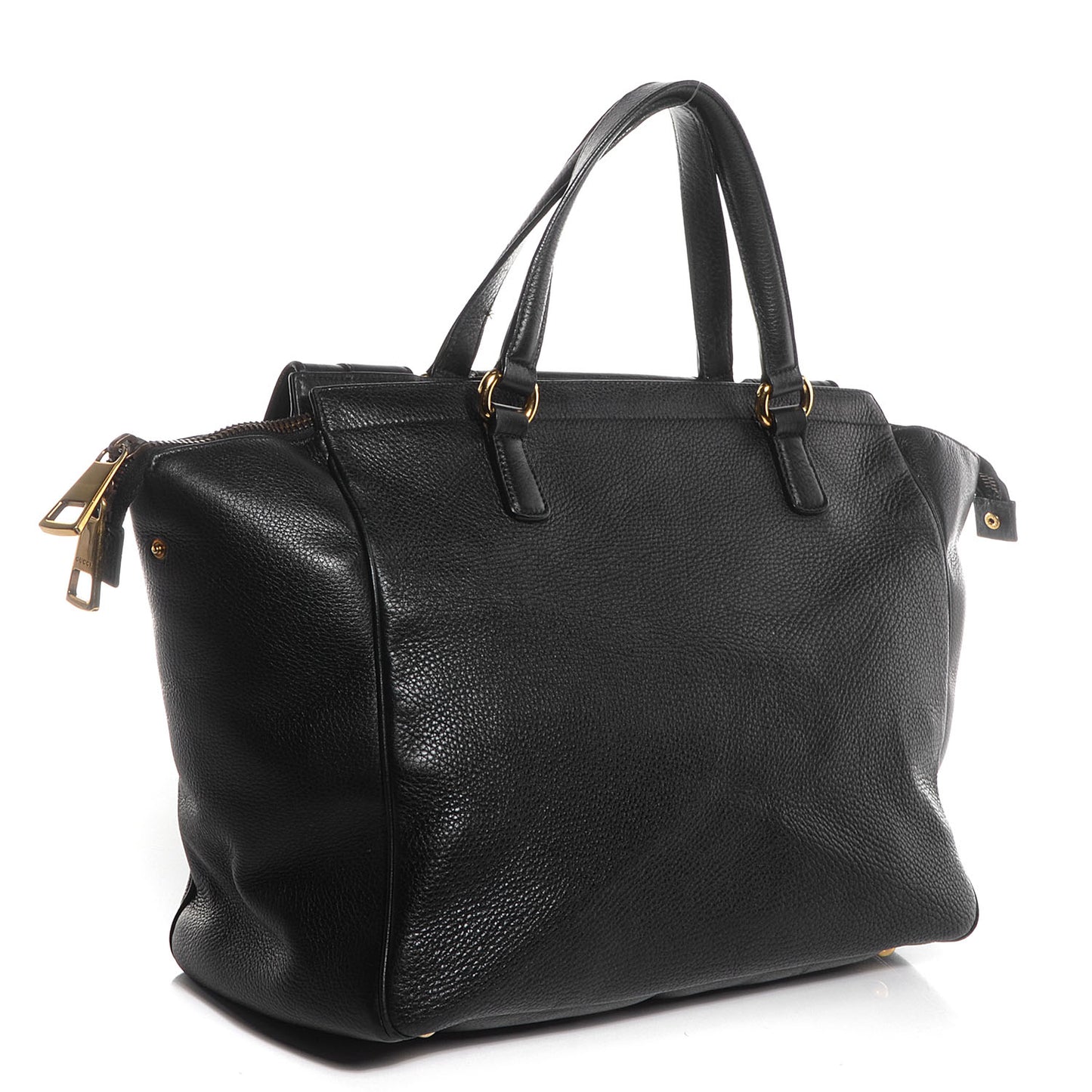 Pebbled Calfskin Medium 1973 Top Handle Satchel Black