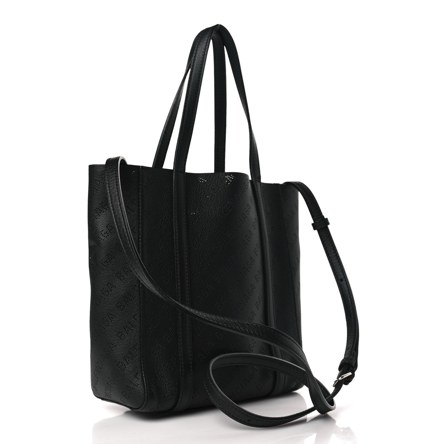Smooth Calfskin Logo Perforated XXS Everyday Tote Black